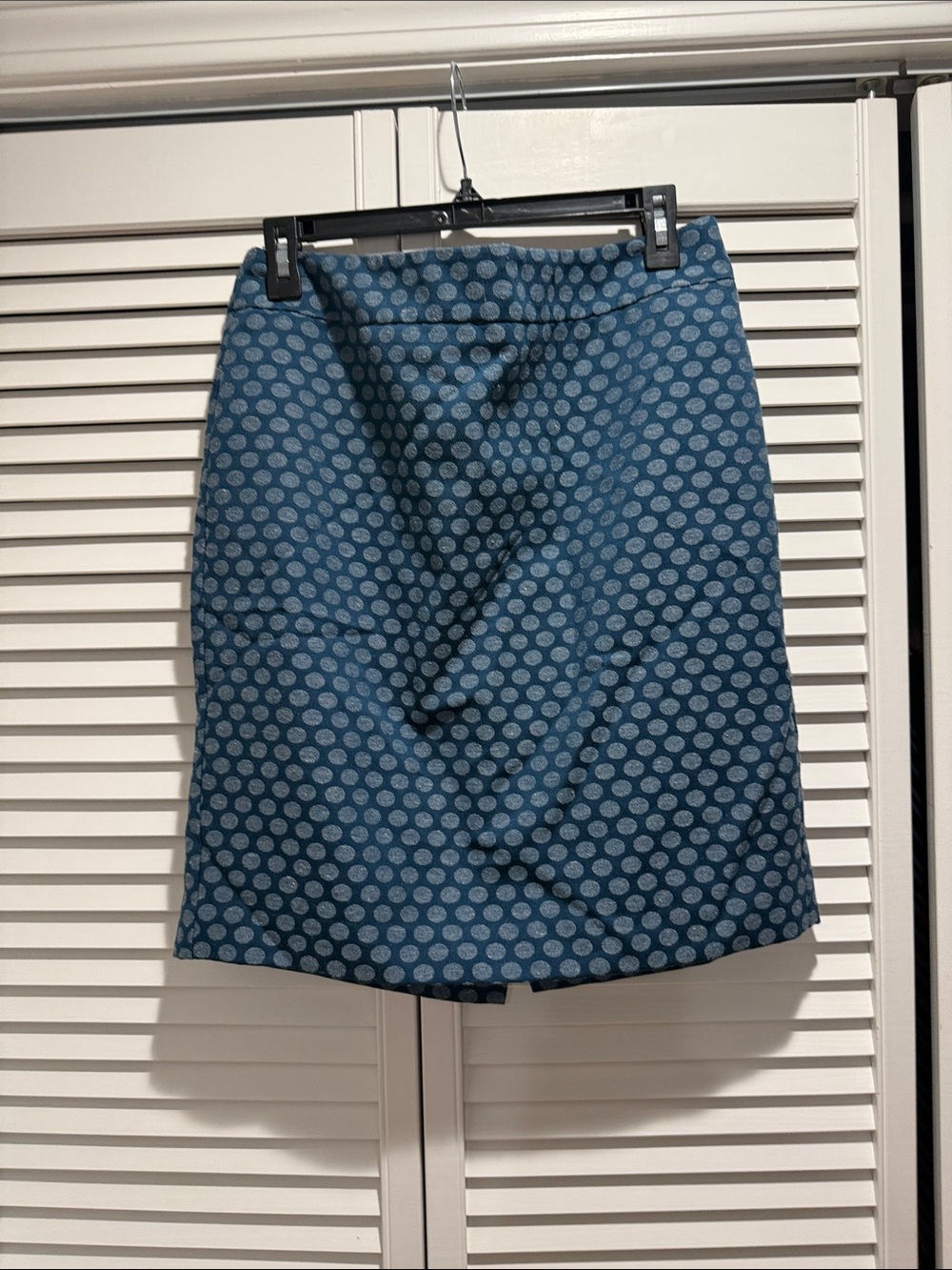 LOFT Blue Polka Dot Pencil Skirt